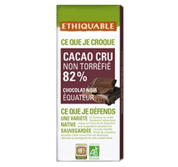 cacao cru 82% bio équitable ethiquable