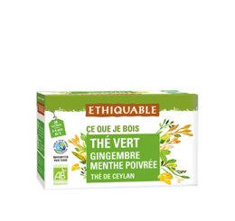 Thé vert Gingembre Menthe Poivrée équitable bio Ethiquable
