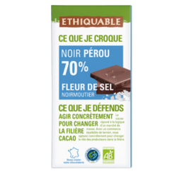 Chocolat noir fleur de sel 70% de cacao