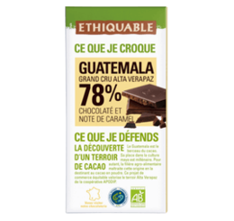 Chocolat noir 78% de cacao Guatemala grand cru Alta Verapaz