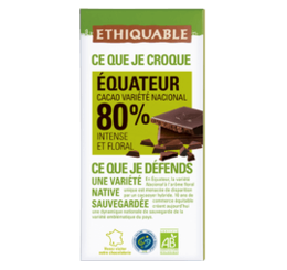 Chocolat noir 80% de cacao Equateur