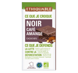 Chocolat noir cafe amande 65% de cacao