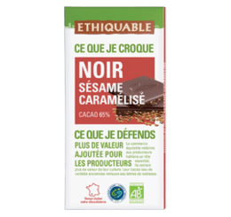 Chocolat noir sesame caramelise 65% de cacao