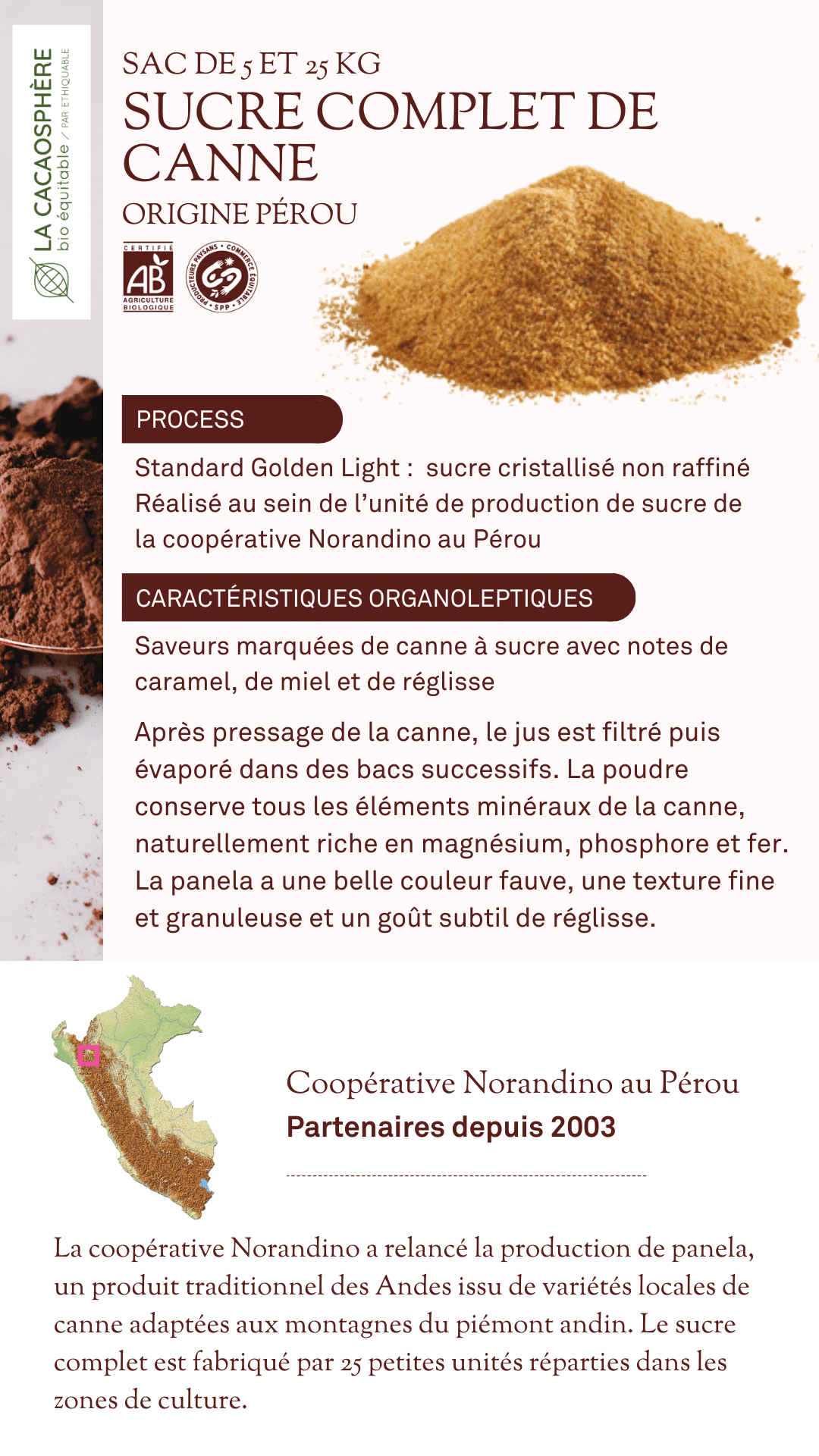 SUCRE COMPLET DE CANNE La cacaosphère bio équitable