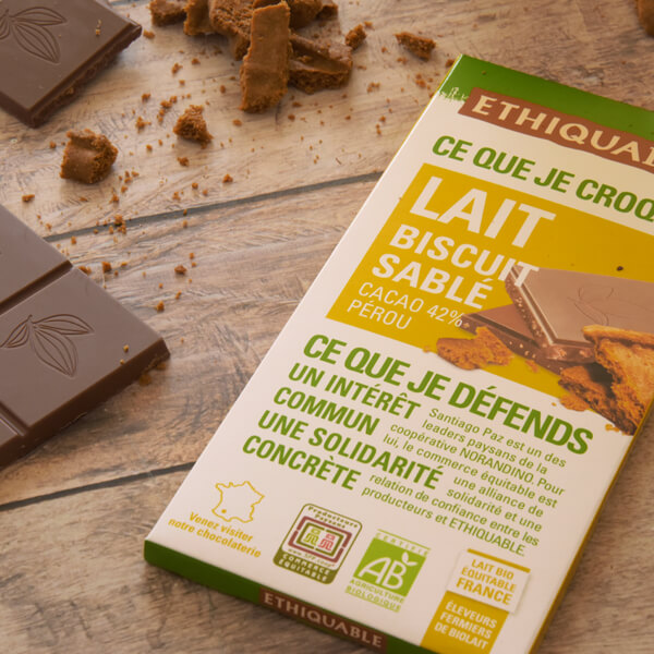 Chocolat réalisé avec du lait équitable et bio