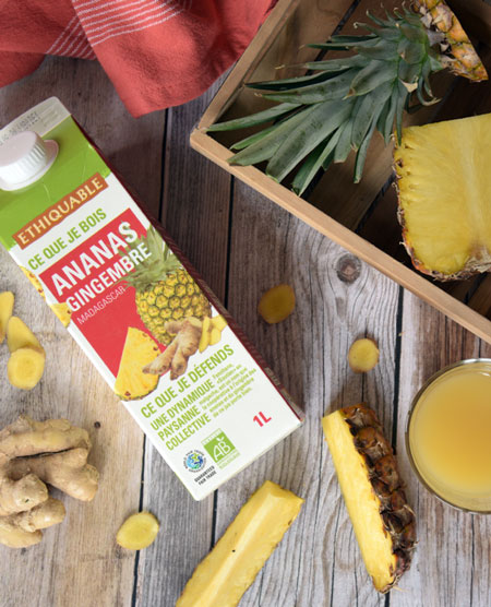 tetra pack pur jus ananas gingembre ethiquable bio equitable