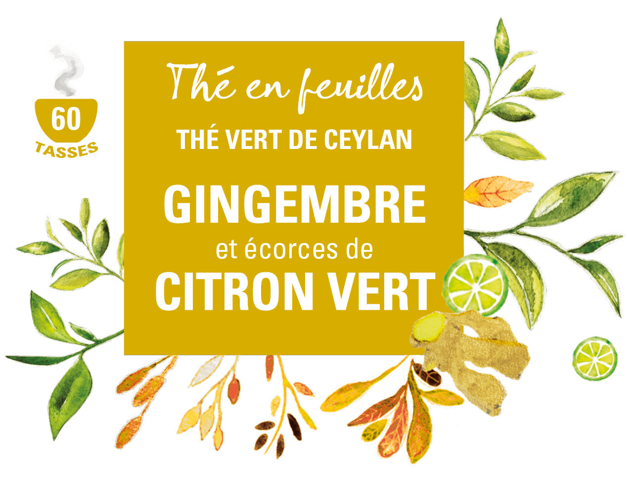 thé verte en feuilles gingembre citron vert